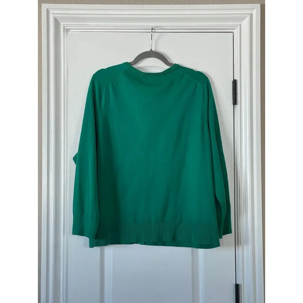 Women's Green Button-Up Sweater - Picture 5 of 6